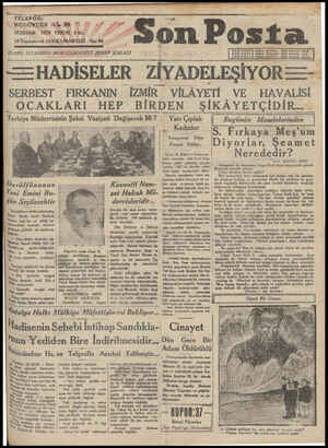 Son Posta Gazetesi October 18, 1930 kapağı