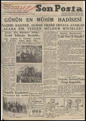 Son Posta Gazetesi 19 Ekim 1930 kapağı