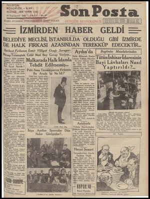 Son Posta Gazetesi 21 Ekim 1930 kapağı