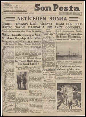 Son Posta Gazetesi 23 Ekim 1930 kapağı