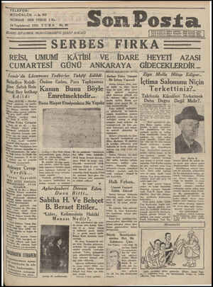 Son Posta Gazetesi 24 Ekim 1930 kapağı