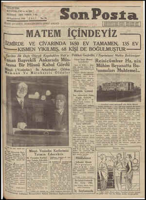 Son Posta Gazetesi 28 Ekim 1930 kapağı