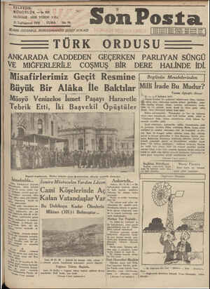 Son Posta Gazetesi 31 Ekim 1930 kapağı