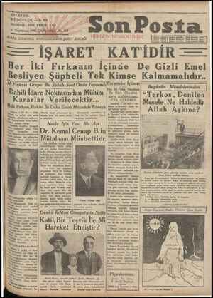 Son Posta Gazetesi 5 Kasım 1930 kapağı