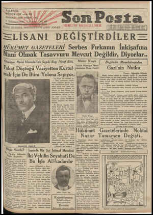 Son Posta Gazetesi 7 Kasım 1930 kapağı