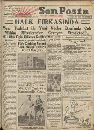 Son Posta Gazetesi 9 Kasım 1930 kapağı