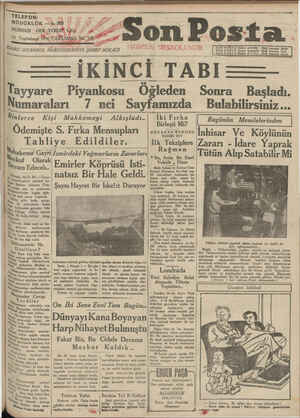 Son Posta Gazetesi November 12, 1930 kapağı