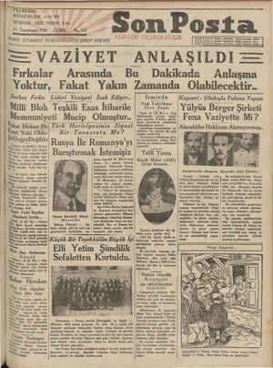 Son Posta Gazetesi 14 Kasım 1930 kapağı