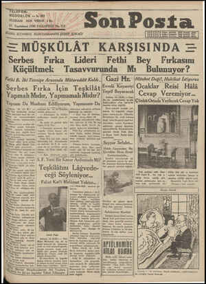 Son Posta Gazetesi 17 Kasım 1930 kapağı