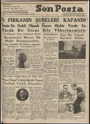 Son Posta Gazetesi 22 Kasım 1930 kapağı