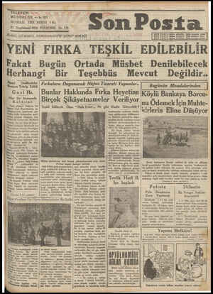 Son Posta Gazetesi 27 Kasım 1930 kapağı