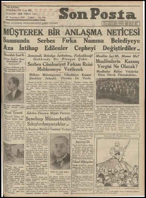 Son Posta Gazetesi 28 Kasım 1930 kapağı