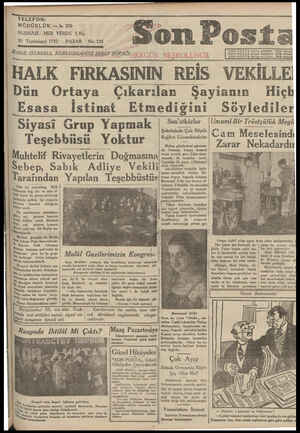 Son Posta Gazetesi 30 Kasım 1930 kapağı