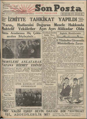 Son Posta Gazetesi December 7, 1930 kapağı
