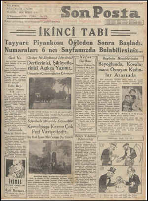 Son Posta Gazetesi December 12, 1930 kapağı