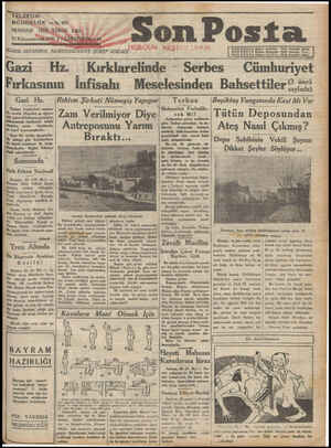 Son Posta Gazetesi December 22, 1930 kapağı