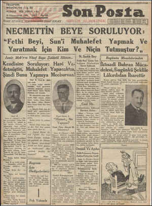 Son Posta Gazetesi December 23, 1930 kapağı