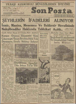 Son Posta Gazetesi January 2, 1931 kapağı