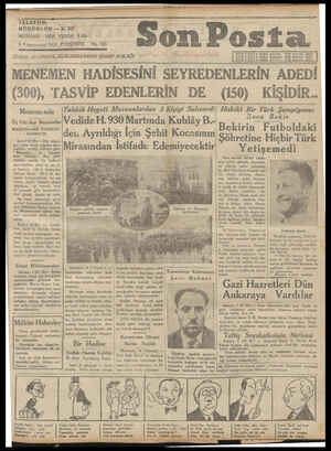 Son Posta Gazetesi January 8, 1931 kapağı