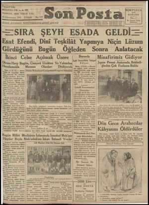 Son Posta Gazetesi January 18, 1931 kapağı