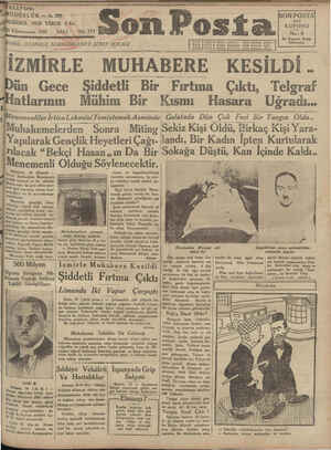Son Posta Gazetesi January 20, 1931 kapağı