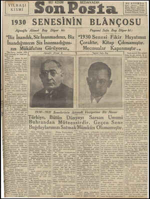 Son Posta Gazetesi January 21, 1931 kapağı