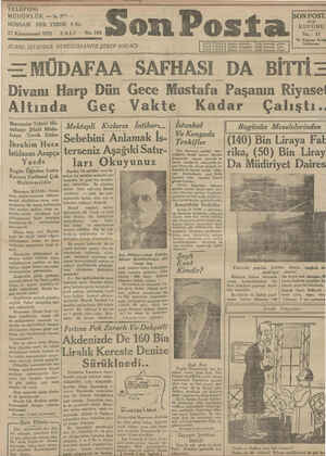 Son Posta Gazetesi January 27, 1931 kapağı