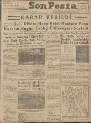 Son Posta Gazetesi January 28, 1931 kapağı
