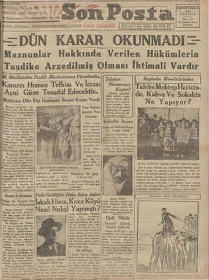 Son Posta Gazetesi January 29, 1931 kapağı