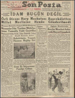 Son Posta Gazetesi February 1, 1931 kapağı