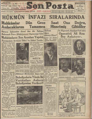 Son Posta Gazetesi February 4, 1931 kapağı