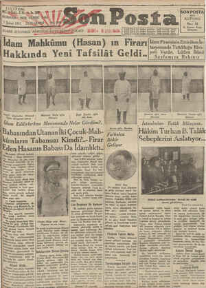 Son Posta Gazetesi 7 Şubat 1931 kapağı