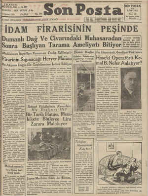 Son Posta Gazetesi 8 Şubat 1931 kapağı
