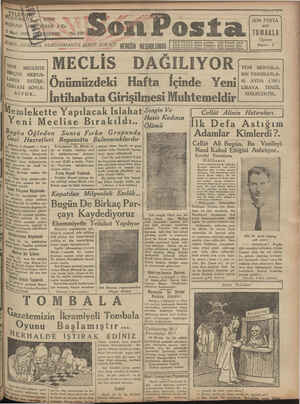 Son Posta Gazetesi 5 Mart 1931 kapağı