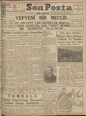 Son Posta Gazetesi 6 Mart 1931 kapağı