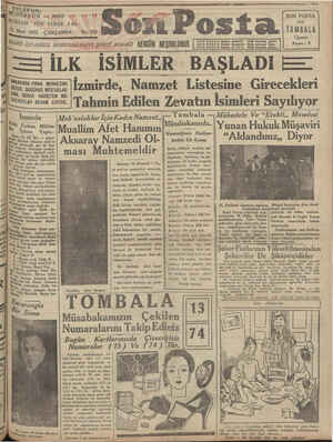 Son Posta Gazetesi 11 Mart 1931 kapağı