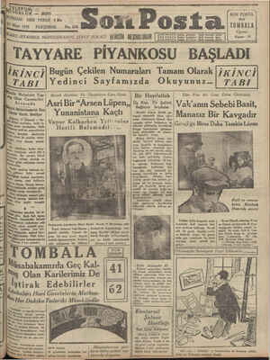 Son Posta Gazetesi 12 Mart 1931 kapağı