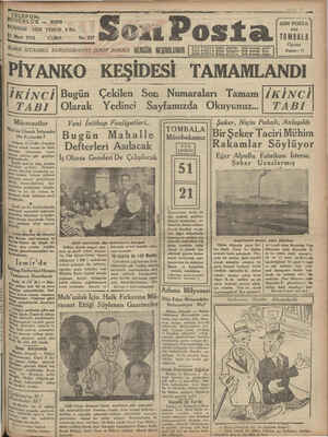 Son Posta Gazetesi 13 Mart 1931 kapağı