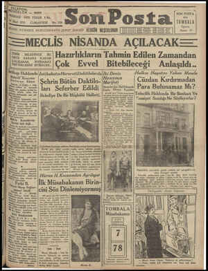 Son Posta Gazetesi 14 Mart 1931 kapağı