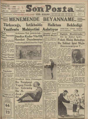 Son Posta Gazetesi 19 Mart 1931 kapağı