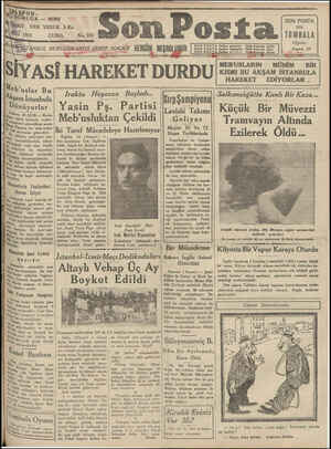 Son Posta Gazetesi 27 Mart 1931 kapağı