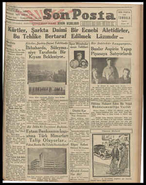Son Posta Gazetesi 28 Mart 1931 kapağı