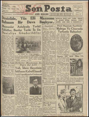 Son Posta Gazetesi 31 Mart 1931 kapağı