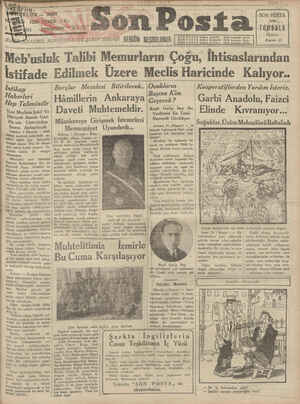 Son Posta Gazetesi 2 Nisan 1931 kapağı