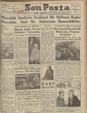 Son Posta Gazetesi 3 Nisan 1931 kapağı