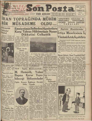 Son Posta Gazetesi 9 Nisan 1931 kapağı