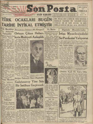 Son Posta Gazetesi 11 Nisan 1931 kapağı