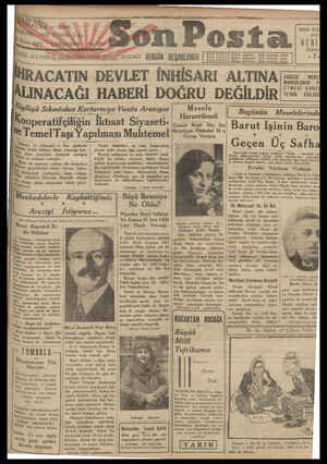 Son Posta Gazetesi 15 Nisan 1931 kapağı