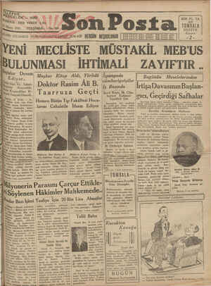 Son Posta Gazetesi 16 Nisan 1931 kapağı