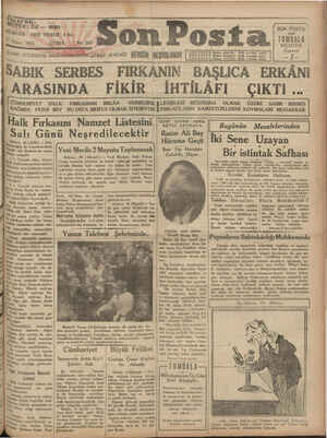 Son Posta Gazetesi 17 Nisan 1931 kapağı